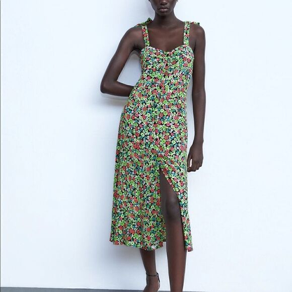 ZARA FLORAL PRINT DRESS  - Picture 9 of 9